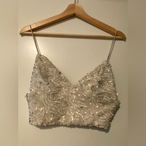 Glamorous brand sequin zipper cami top. Size xs